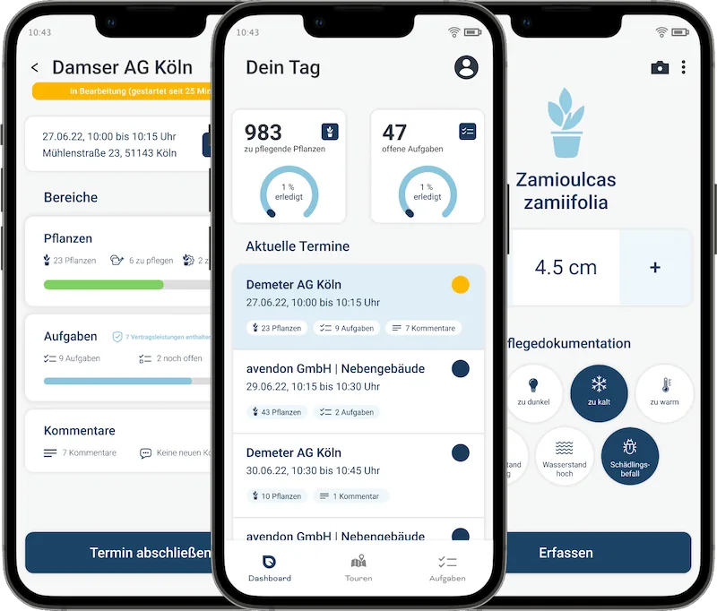 CRM-App für Büropflanzen